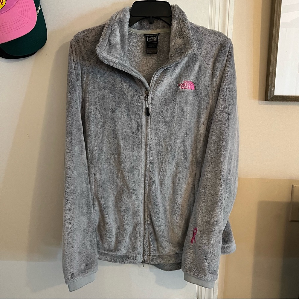 North face Soft Grey and Pink Jacket Size Large